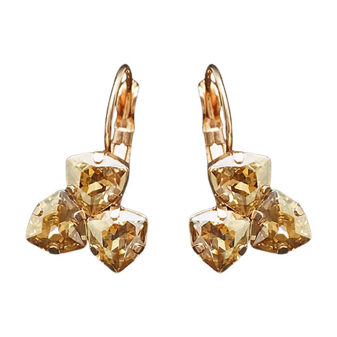 Серьги "Bermudu Trīsstūris III (Golden Shadow)" с кристаллами Swarovski™